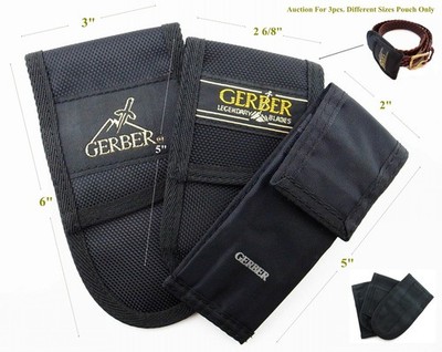 3 x DIFFERENT SIZES BRAND NEW, UNUSED GERBER MULTI TOOL / KNIFE POUCH (NO KNIFE)