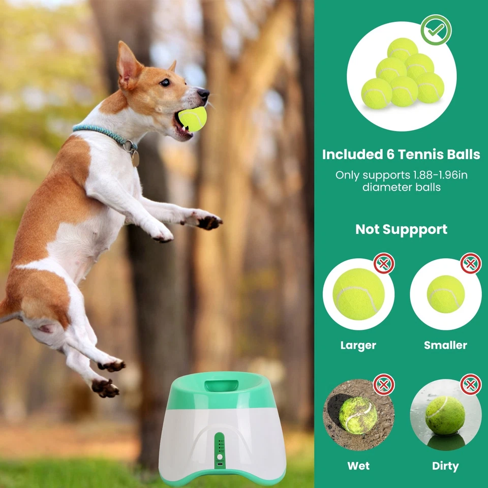 1Pc Automatic Dog Ball Launcher Included 6 Tennis Balls Dog With 3 Adjustable La - Image 4 of 4