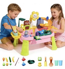 2027 Upgraded 4-in-1 Sand Water Table for Toddlers 1-3, Kids Sensory Table pink