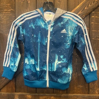 Adidas x Disney Elsa Frozen 3 Stripes Hoodie Jacket Girls AY6080 -Size L ( 7-8y)