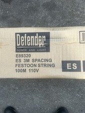Defender E89320 100m Site Lights - 3metre spacing Festoon String 110V