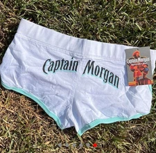 "RARE" CAPTAIN MORGAN OFFICIAL CREW GEAR BOOTY LOGO SHORT SHORTS STRETCHY M NWT