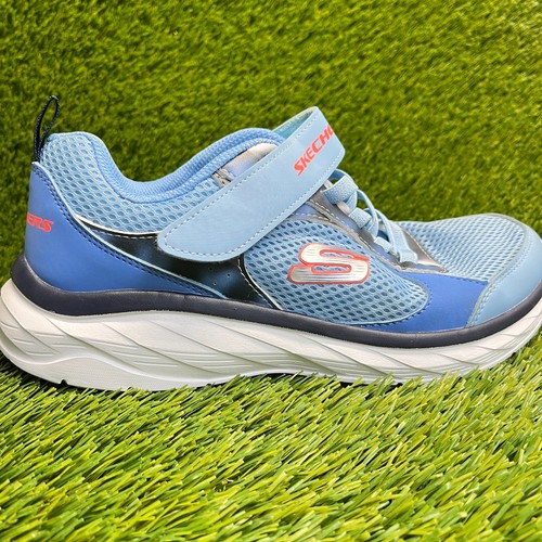 Skechers Sola Glow Boys Size 6Y Blue White Red Athletic Running Shoes Sneakers