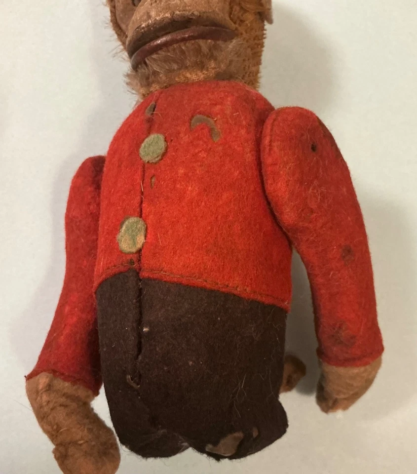 Antiguo Schuco Bellhop Sí No Mono Fieltro Estaño Mohair COMO ESTÁ Foto 3 de 4