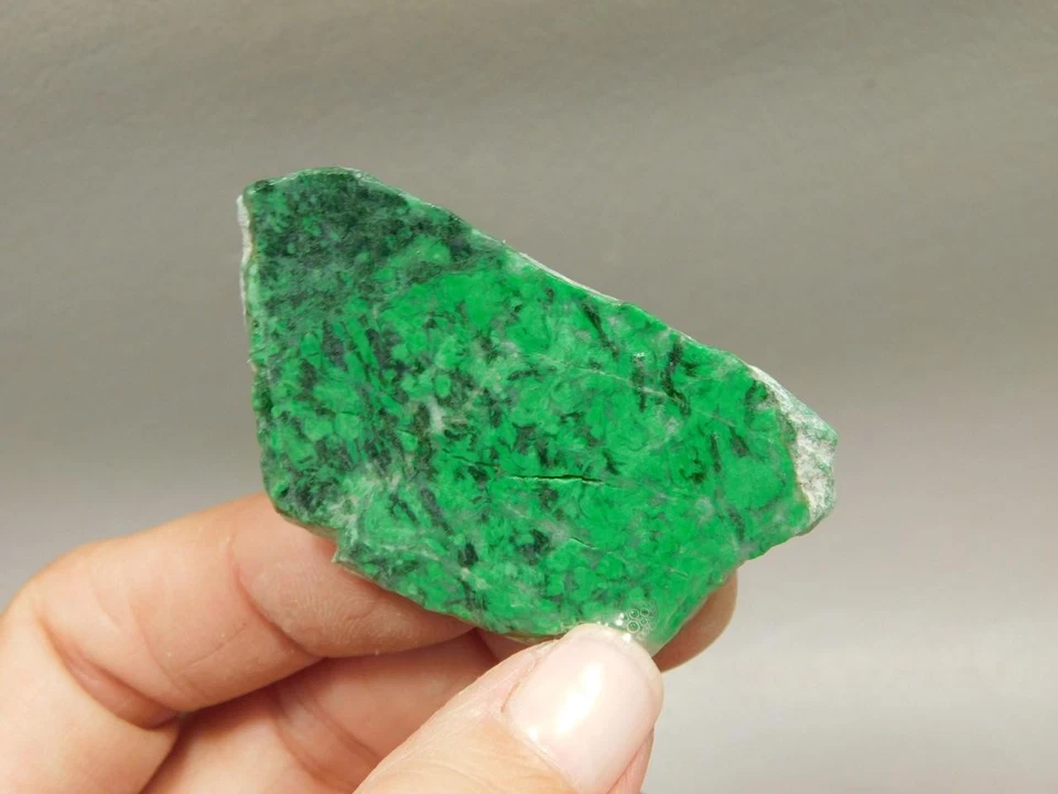 Maw Sit Sit Unpolished Stone Slab Green Jade Small Rock #O15 - Image 3 of 4