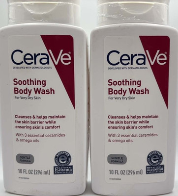 2PK CeraVe Soothing Body Wash ~ 10 OZ ~ For Very Dry Skin Hydrating ~ FAST SHIP