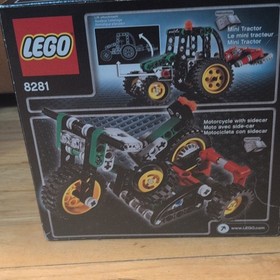 LEGO Technic 8281 Mini Tractor 121pc 2-in-1 Motorcycle Sidecar Set Ages 7-14