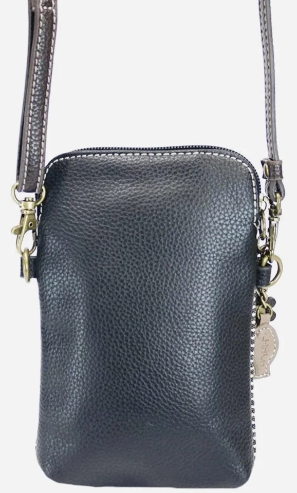 Bolso vegano bandolera para teléfono Chala talla única negro a rayas apliques de gato Foto 4 de 4