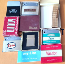 Group of 6 Vintage Lighters Colibri, Crown, Precious, Rolex, Ideal, Windy