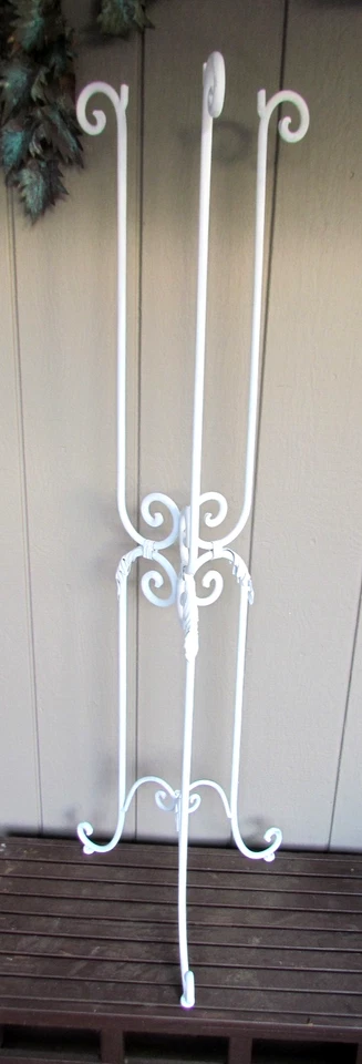 SOPORTE PLANTA ALTO HIERRO VINTAGE ESTILO FRANCÉS SCROLL 52 1/2" INTERIOR/EXTERIOR PLEGABLE Foto 3 de 4