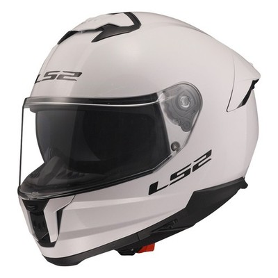 LS2 Gloss White Stream II Solid Helmet w/SunShield 808-1025