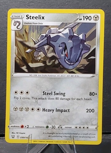 Pokemon 99/163 STEELIX Holo Foil Rare Battle Styles trading card NM/MT