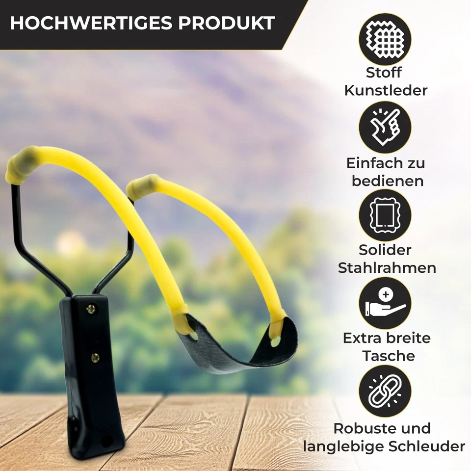 Steinschleuder Zwille Sportschleuder Schleuder Slingsshot Gummiband Tonkugeln - Bild 3 von 4