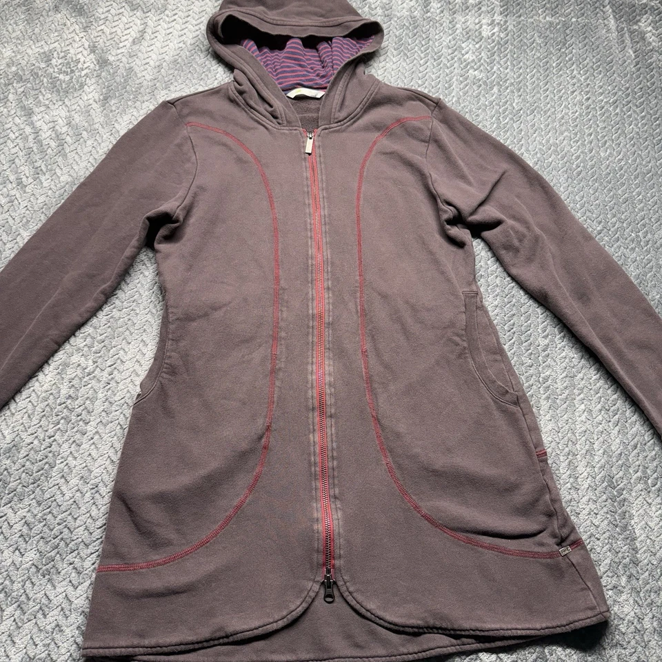 Horny Toad Surpass Hoodie Dress Women M Brown Red Stitch Organic Cotton Outdoor - Image 2 of 4