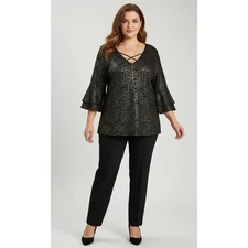 Avenue Plus Size Top Womens  22/24 Metallic Evening Dressy New Years Holiday