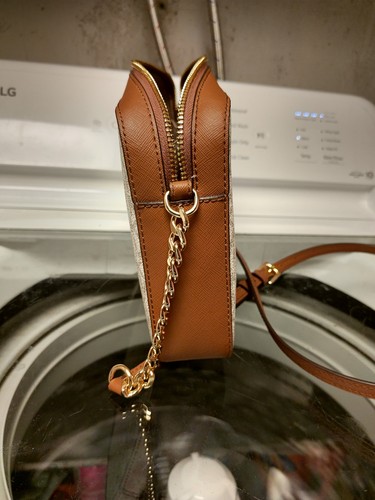 Michael Kors MK Monogram Shoulder Strap Bag MK Signature PVC - Brown & Cream - Bild 10 von 11