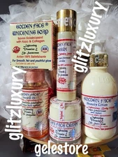 5pcs Golden Face set: lotion, serum, soap, face cream & body oil