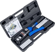 Industrial Hydraulic Cable Lug Crimper (16 TON) 9 AWG to 600 MCM Electrical Term