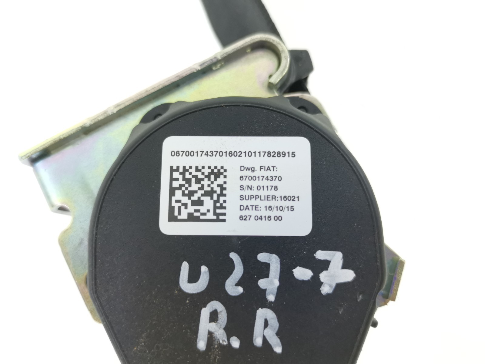 Maserati Ghibli 3.0 2016  Rear Right Side Seat Belt Retractor 670017437 OEM