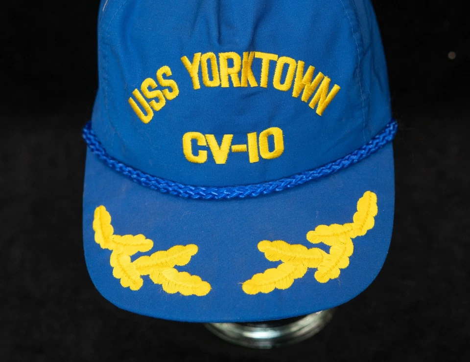 USS Yorktown CV-10 Hat Cap USN Navy Adjustable Blue Made in USA Vintage Snapback - Image 3 of 4