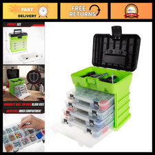 Portable Tool Box Organizer - Small Parts Storage with Drawers & Custom Compartm