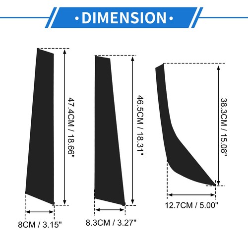 6 Pcs Door Pillar Window Trim for Land Rover Discovery Sport 2015-2019 Black - Picture 3 of 8