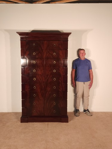 Thomas Pheasant for Baker Furniture MASSIVE Flame Mahogany EMPIRE Linen Press