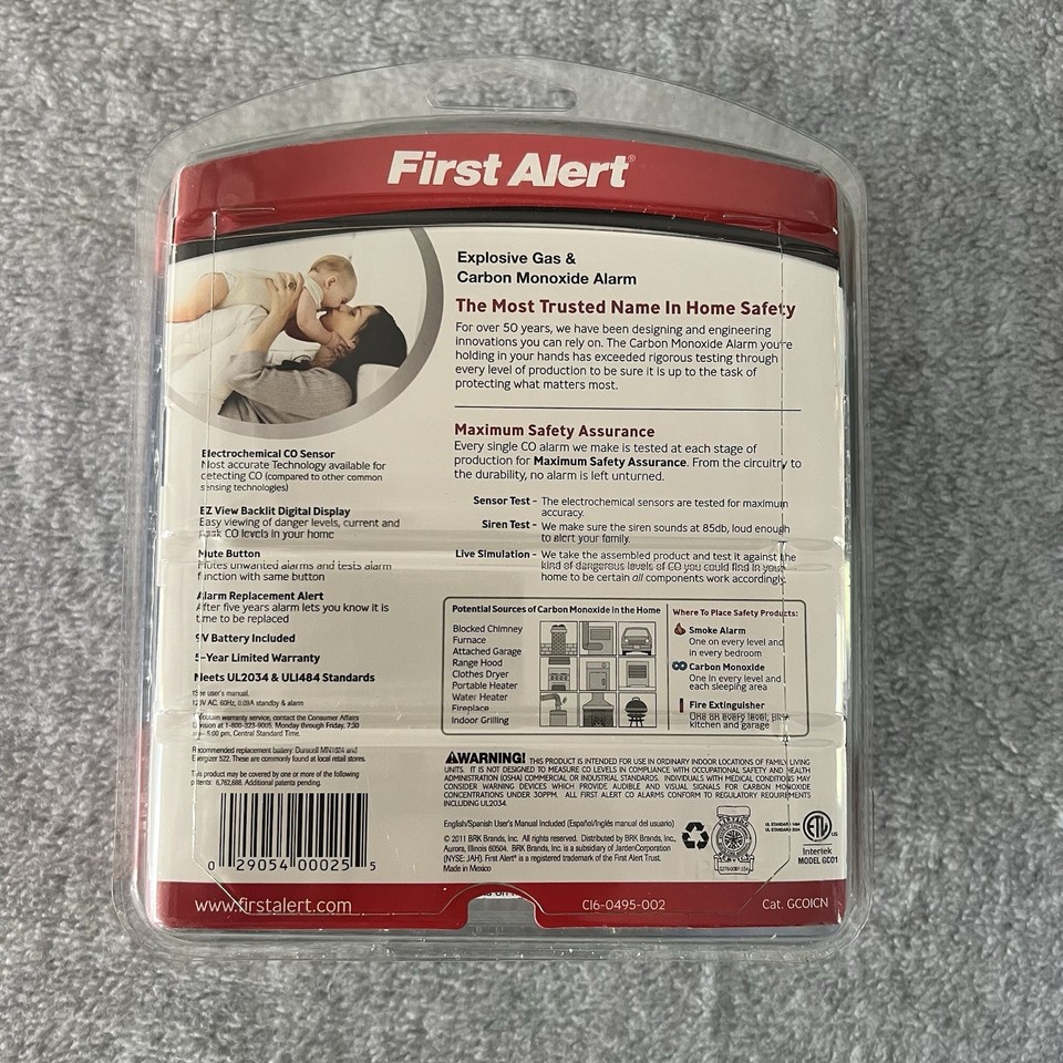 First Alert 3 in 1 Explosive Gas & Carbon Monoxide Alarm Plug New In ...