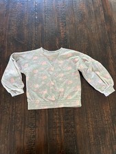 Janie and Jack Floral Puff Sleeve Sweatshirt size 5