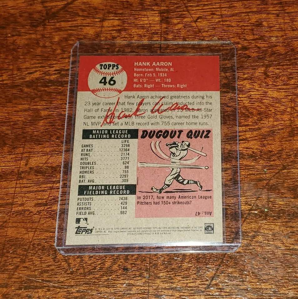 HANK AARON 2018 TOPPS LIVING SET #46 MILWAUKEE BRAVES / ATLANTA #HOF - Image 3 of 3