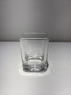 Crown Royal 2000 Whiskey Bar Drink Glass Square 8 Oz Collectible Preowned