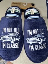 DEARFOAMS Men  s Large 11-12   I  m Not Old I  m Classic  Comfort Slippers New