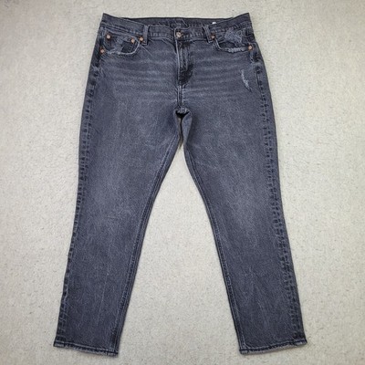 American Eagle Jeans Womens 6P Black 90 s Skinny Distressed Faded Denim Cotton