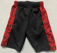 Power Forward Boys Red  Black Sm 6-7 Polyester Shorts With Elastic Waist 2356