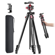 68" Lightweight Travel Tripod with Ball Head, Compact Aluminum Tripod for DSL...