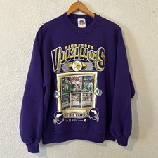 Vtg Minnesota Vikings Mens L Athletic Joy Sweatshirt Purple NFL Football 90s