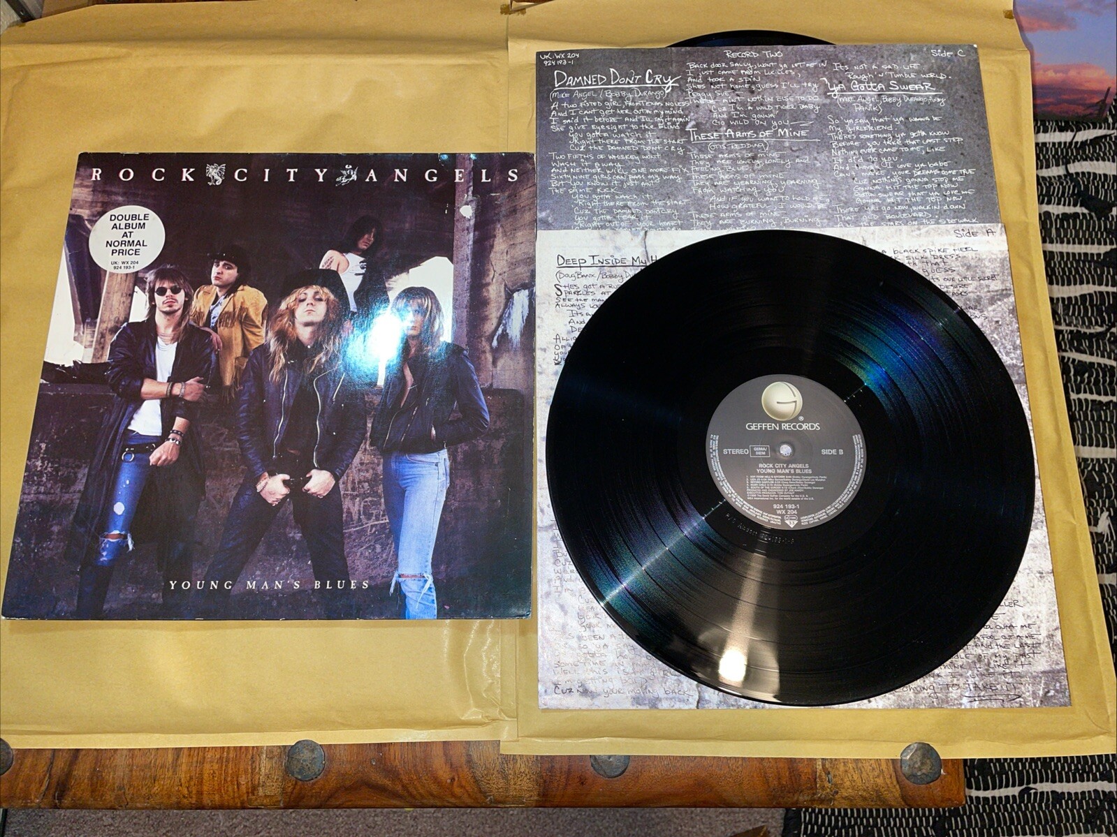 ROCK CITY ANGELS -YOUNG MAN'S BLUES - 2xLP 1988 Vgc+/ex.con+