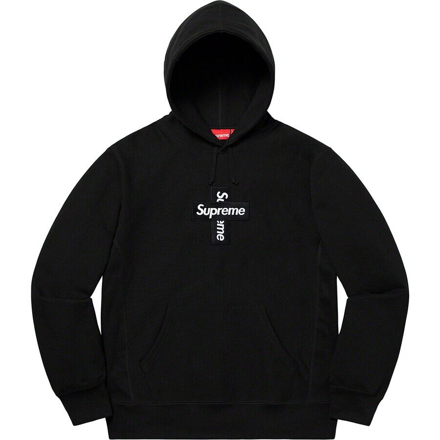 supreme cross box logo hooded black S