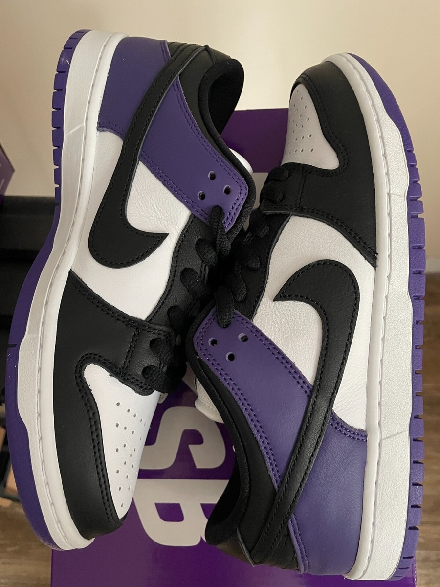 Nike SB Dunk Low Court Purple Size 10 NEW BQ6817-500 Black White