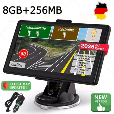 7" Zoll GPS Navi Navigation für Auto LKW PKW Navigationsgerät 8GB+256MB ▶EU ▶FM - Bild 1 von 4