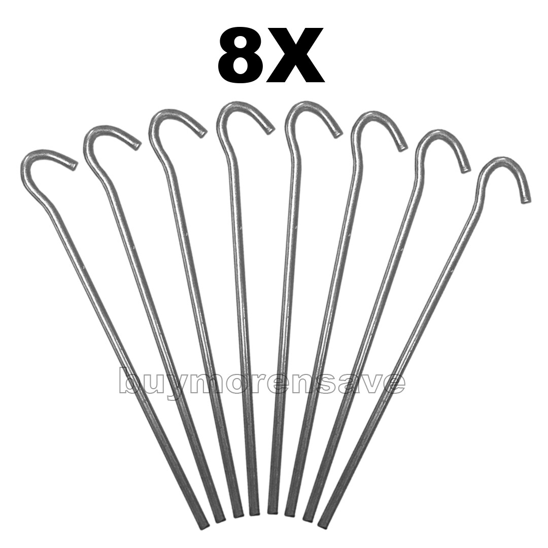 4 To 12 PC Galvanized Steel Metal Tent Stakes Canopy Ground Garden Camping Pegs eBay