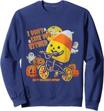 Halloween Costume Candy Corn I Don't Like You Either Unisex Crewneck Sweatshirt