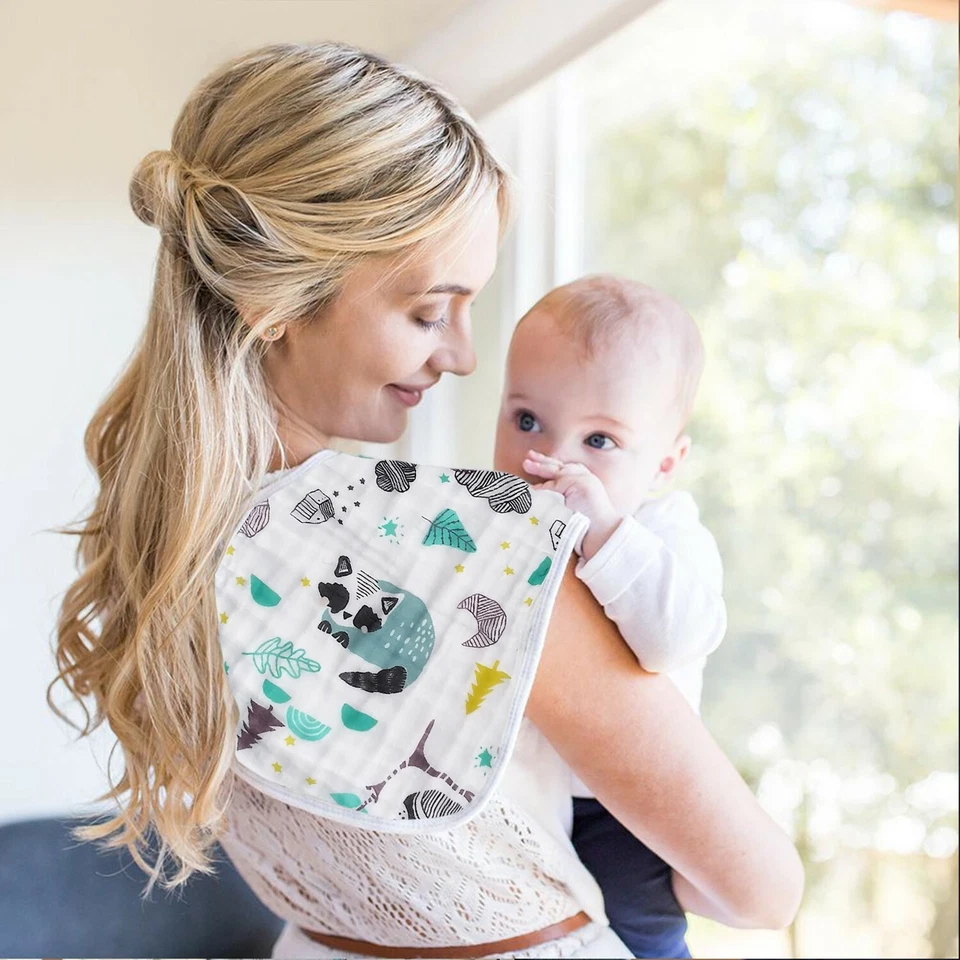 Nuevo 3 paños de eructo/babero 6 capas empaquetados con 2 mantas envolventes de ABC TERRELL Foto 2 de 4