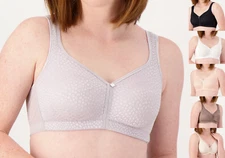 Breezies~Diamond Shimmer Support Wirefree Bra~A561421~No Padding