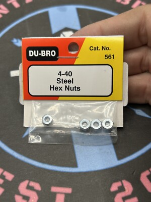 Du-Bro /Dubro. 561 4-40 Steel Hex Nuts