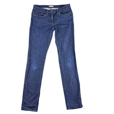 Eileen Fisher Jeans Women  s 4 Blue Straight Leg Casual Pants Solid Pockets Denim