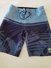 Quicksilver Youth Boys BLUE High Line Board Shorts Swim Trunks Size 28 EUC