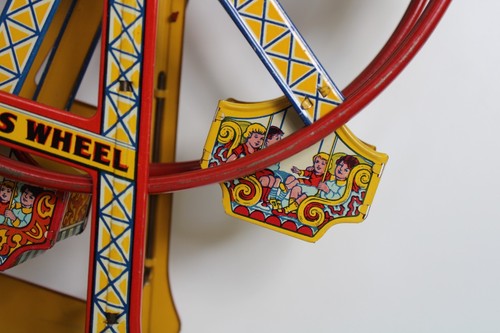 Vtg 1930's J. Chein Tin Lithograph Ferris Wheel Wind Up Toy w/ Box, #172 (Works) - Picture 10 of 24