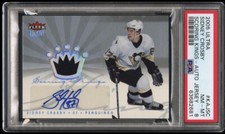 SIDNEY CROSBY 2005 FLEER ULTRA JERSEY AUTO /20 ROOKIE SCORING KINGS PSA 8  1/2