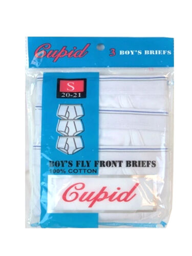3 pieces BOYS White Briefs Breathable Cotton Underwear Classic style S M L XL - Picture 10 of 12